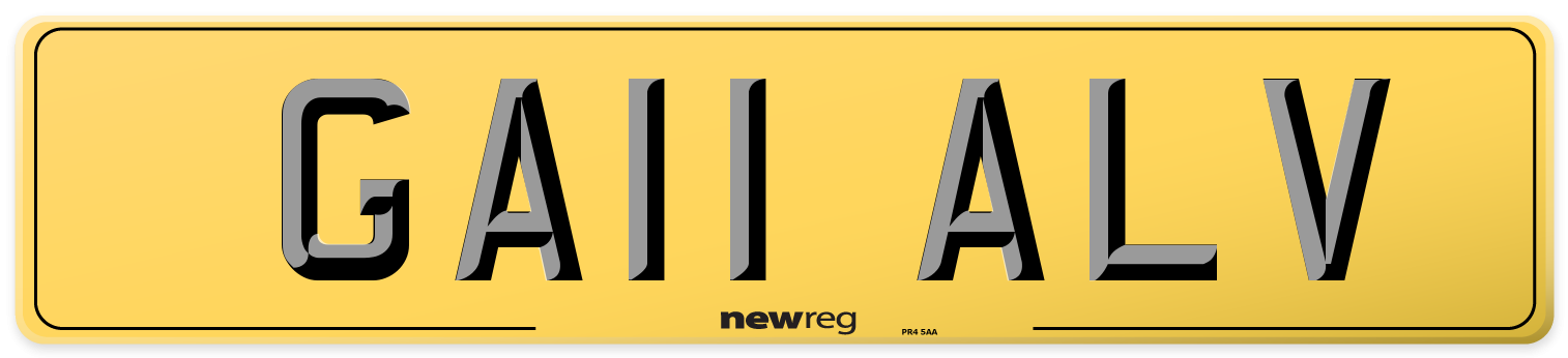 GA11 ALV Rear Number Plate