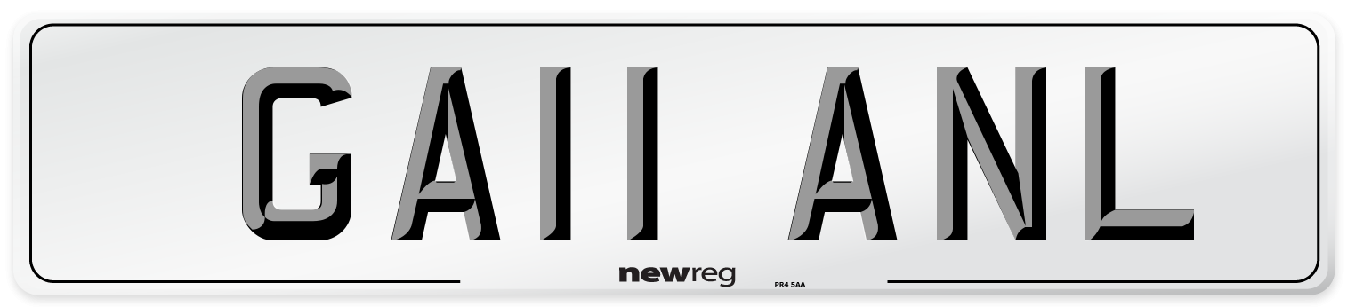 GA11 ANL Front Number Plate