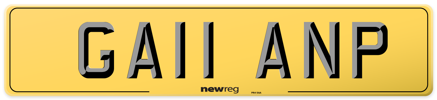 GA11 ANP Rear Number Plate