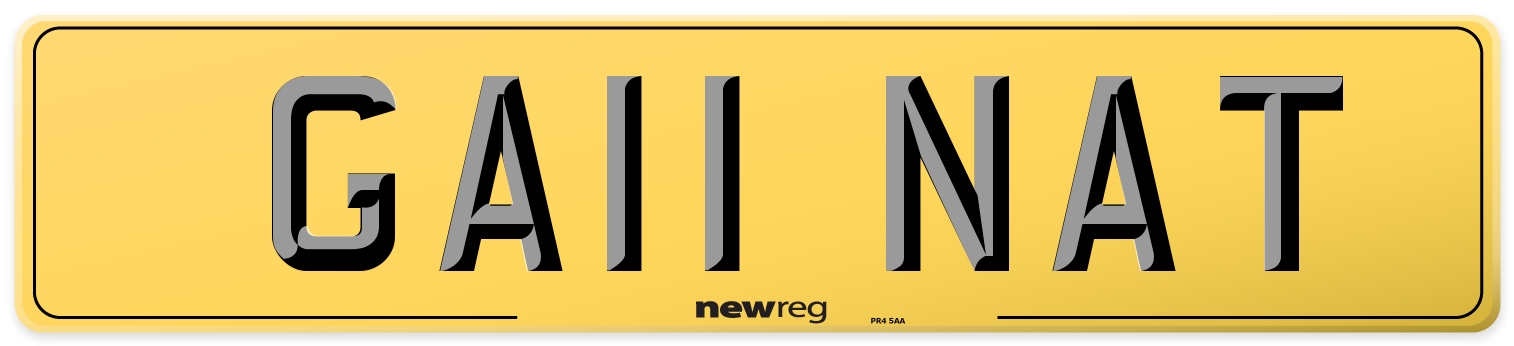GA11 NAT Rear Number Plate