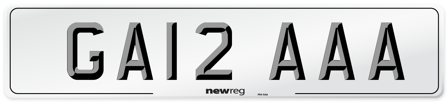 GA12 AAA Front Number Plate