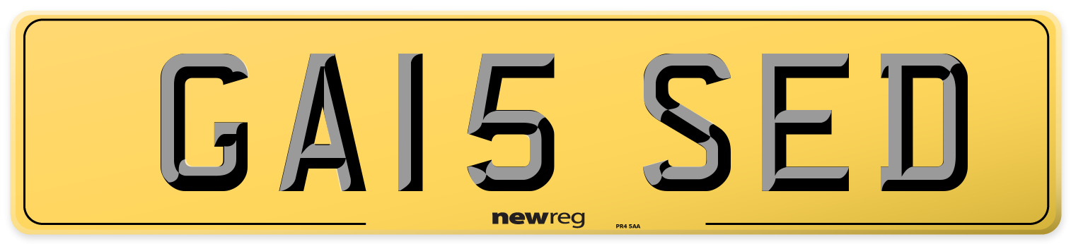 GA15 SED Rear Number Plate