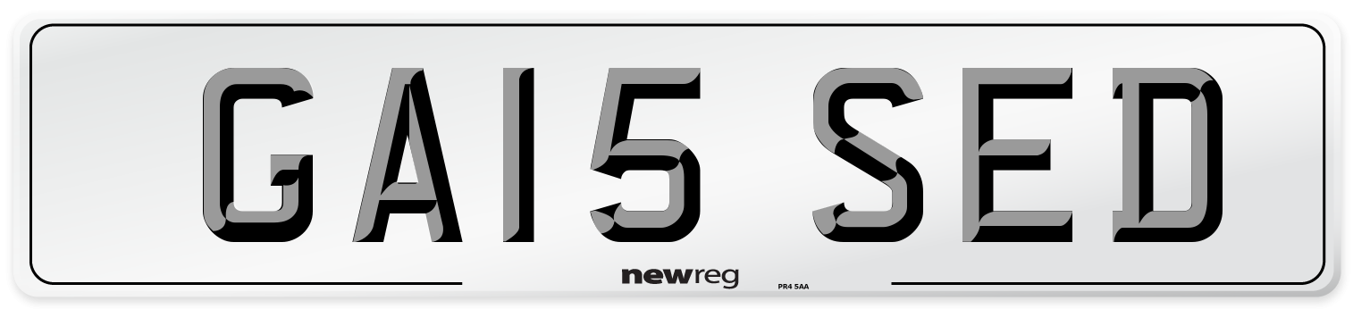 GA15 SED Front Number Plate