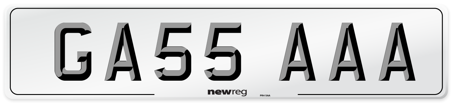 GA55 AAA Front Number Plate