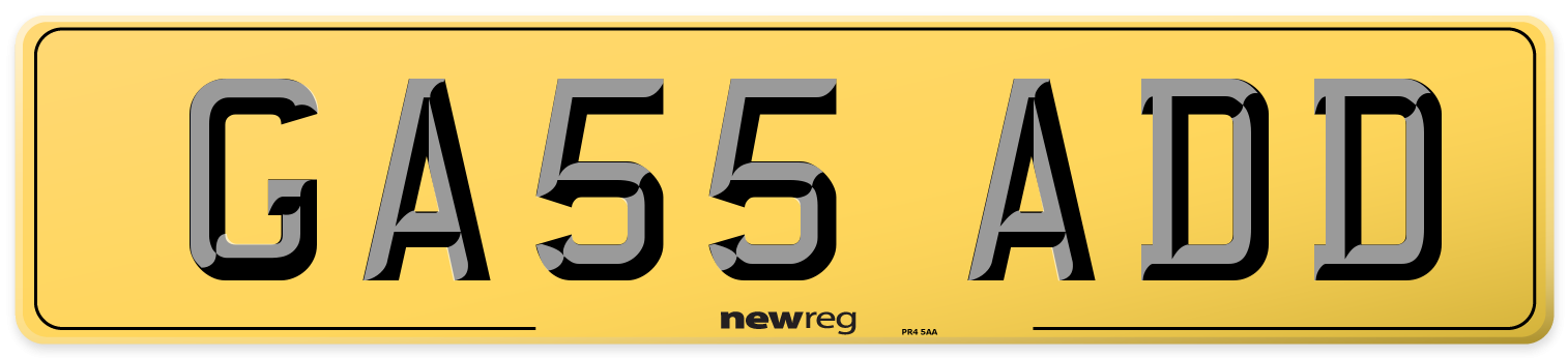 GA55 ADD Rear Number Plate