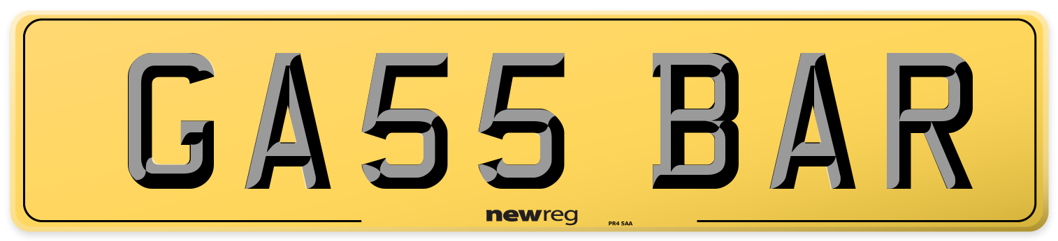 GA55 BAR Rear Number Plate