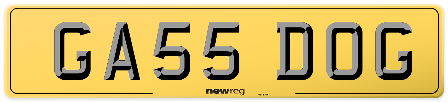 GA55 DOG Rear Number Plate