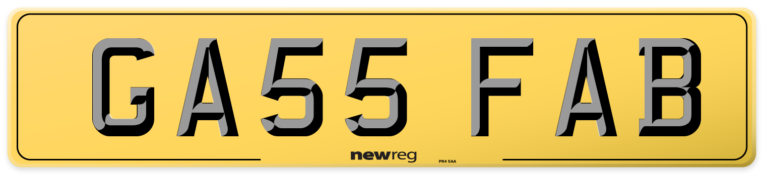 GA55 FAB Rear Number Plate