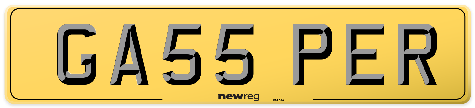 GA55 PER Rear Number Plate