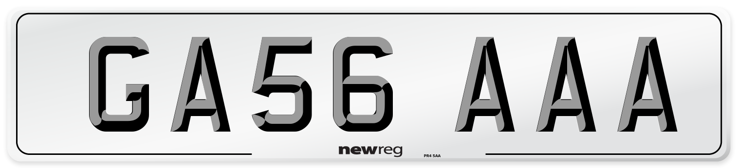 GA56 AAA Front Number Plate