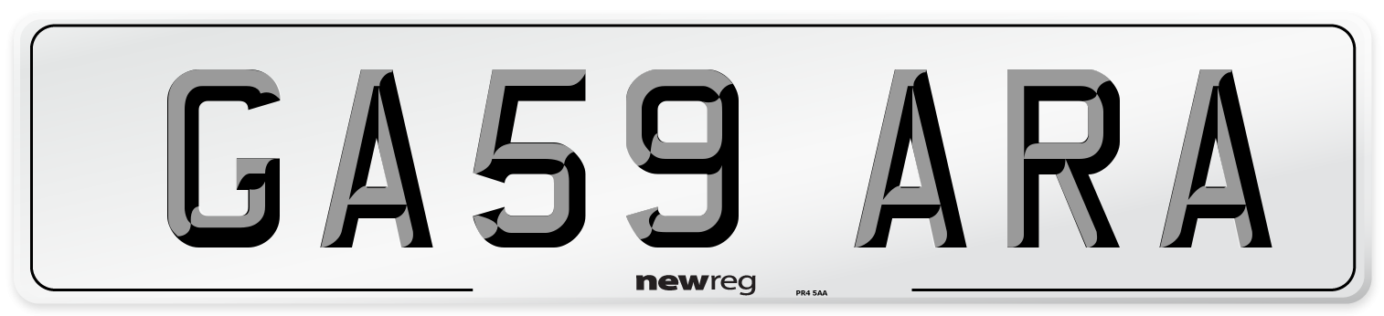 GA59 ARA Front Number Plate
