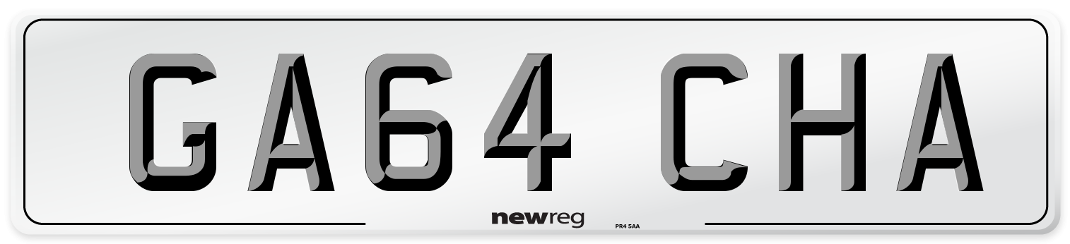 GA64 CHA Front Number Plate