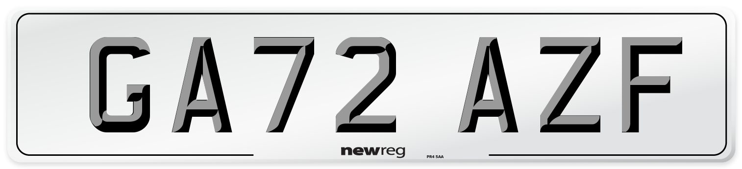 GA72 AZF Front Number Plate