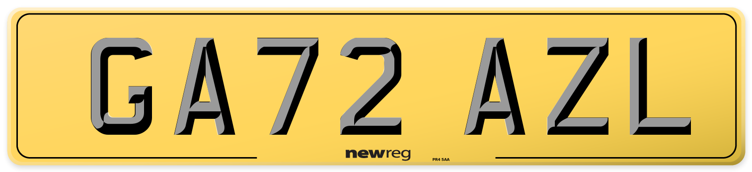 GA72 AZL Rear Number Plate