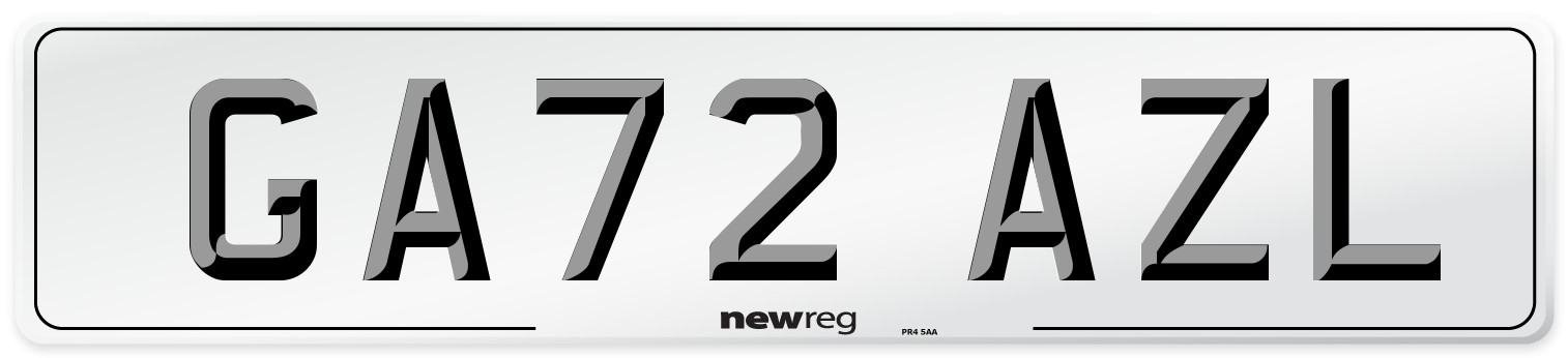 GA72 AZL Front Number Plate
