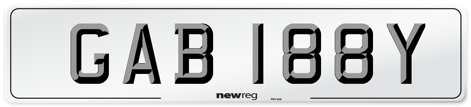 GAB 188Y Front Number Plate