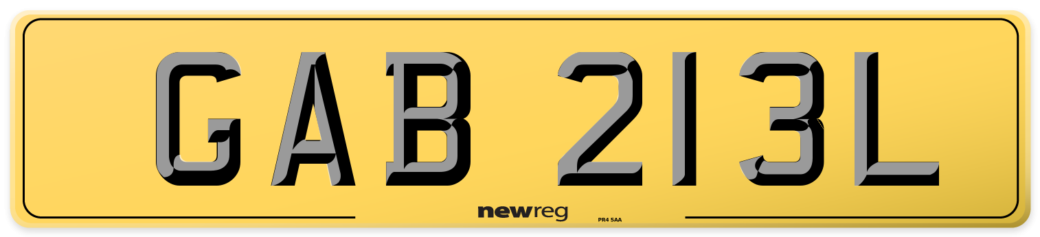 GAB 213L Rear Number Plate