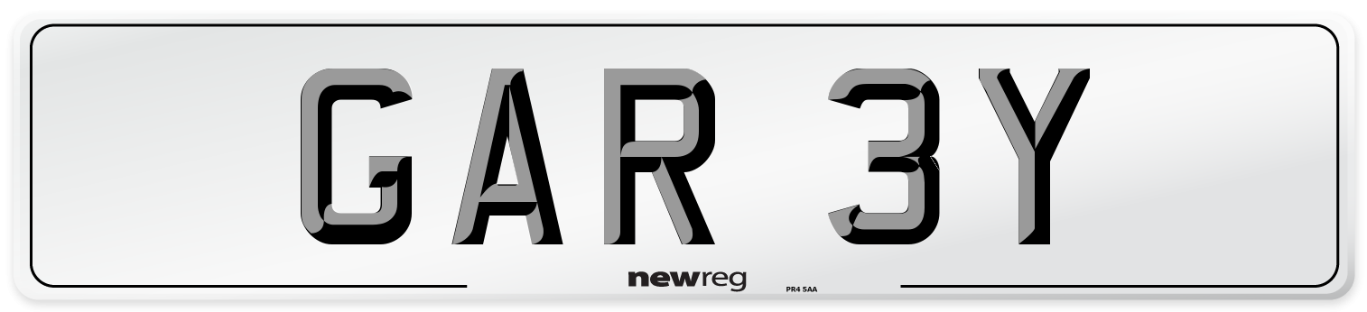 GAR 3Y Front Number Plate