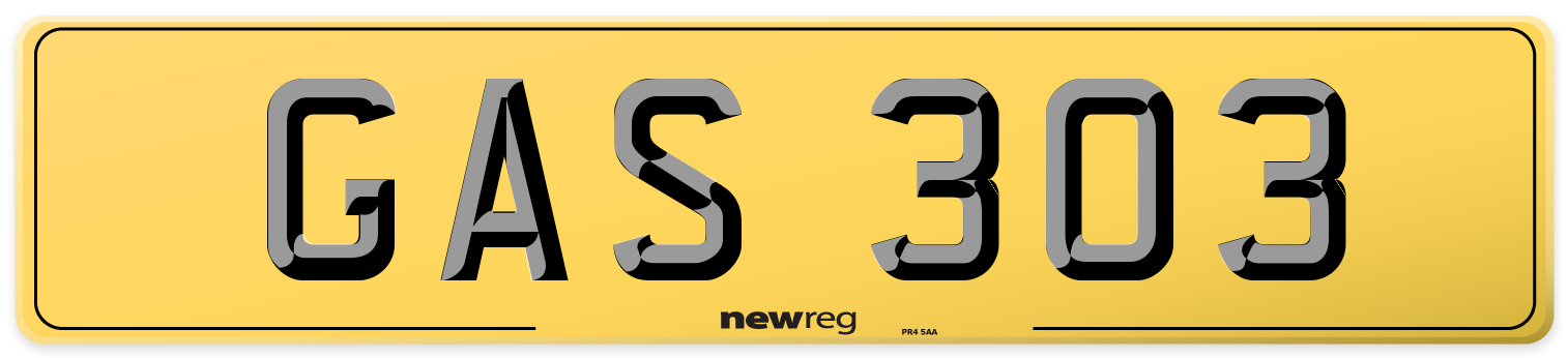GAS 303 Rear Number Plate