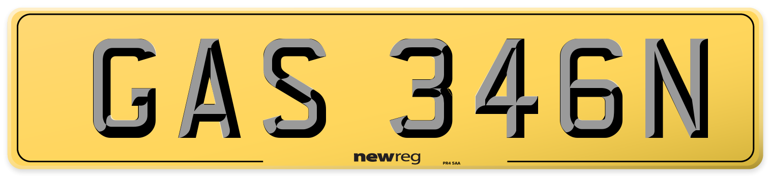 GAS 346N Rear Number Plate