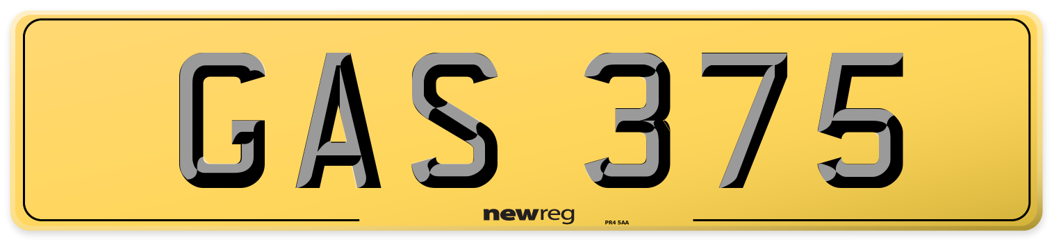 GAS 375 Rear Number Plate