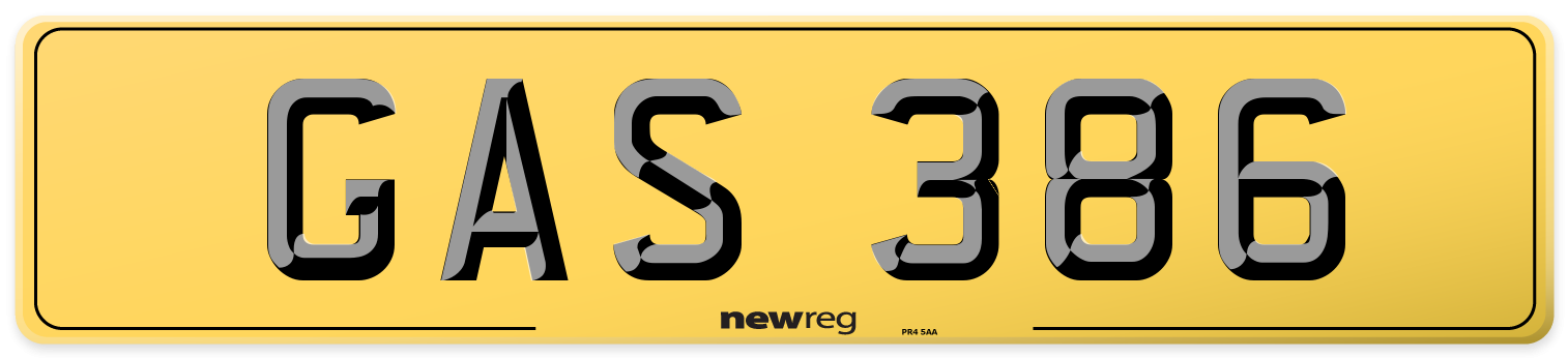 GAS 386 Rear Number Plate