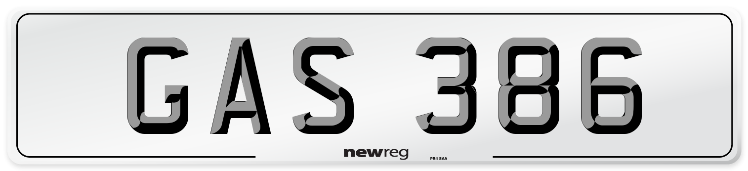 GAS 386 Front Number Plate