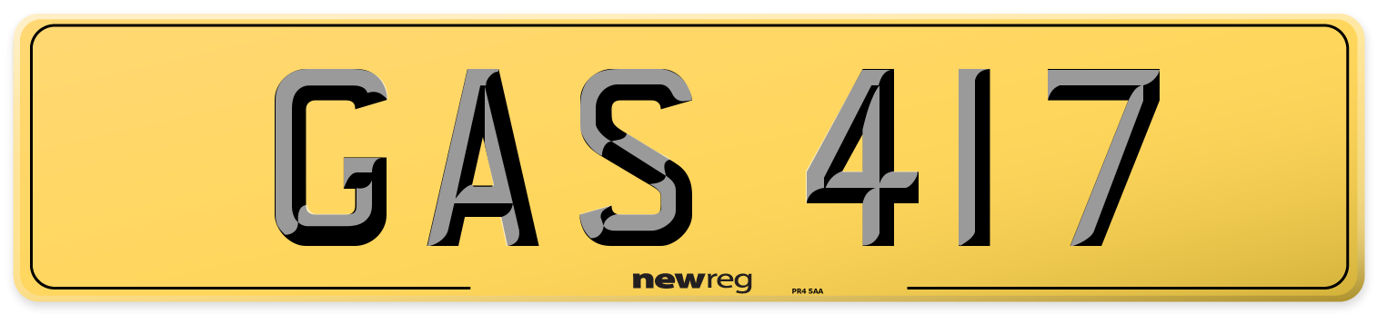 GAS 417 Rear Number Plate