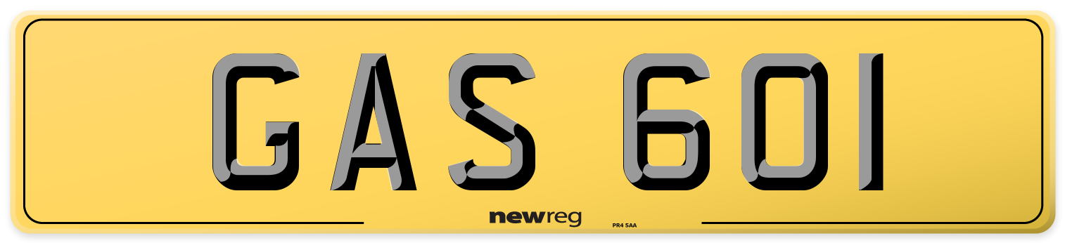 GAS 601 Rear Number Plate