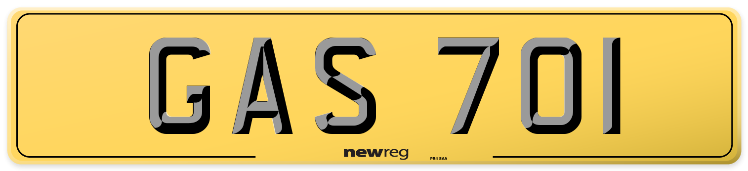 GAS 701 Rear Number Plate