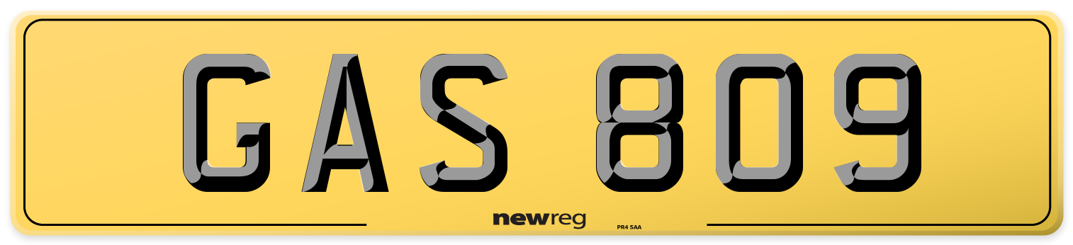 GAS 809 Rear Number Plate