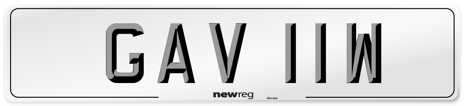 GAV 11W Front Number Plate