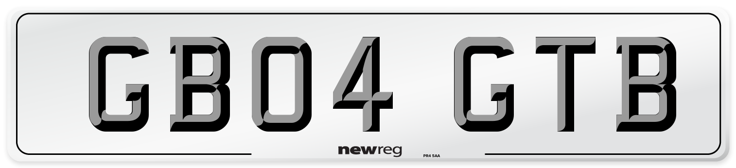 GB04 GTB Front Number Plate