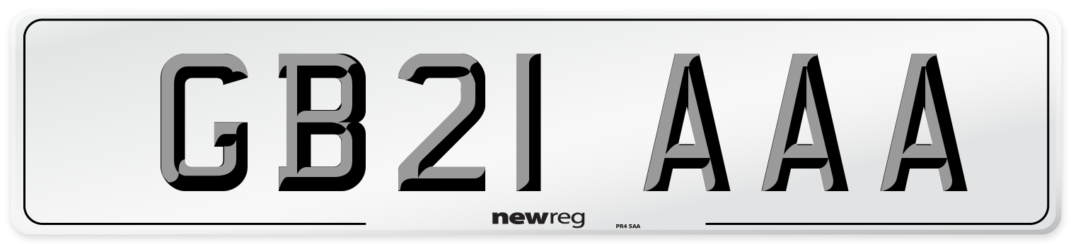 GB21 AAA Front Number Plate