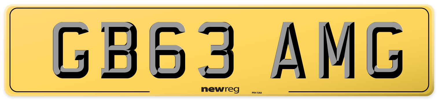GB63 AMG Rear Number Plate