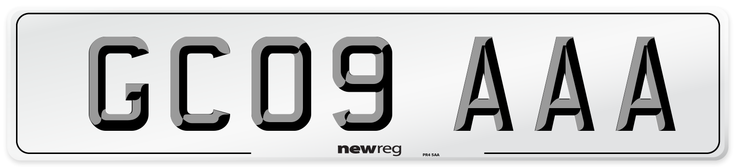 GC09 AAA Front Number Plate