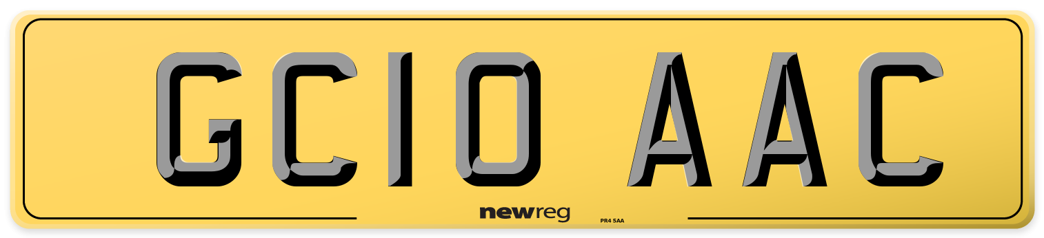 GC10 AAC Rear Number Plate
