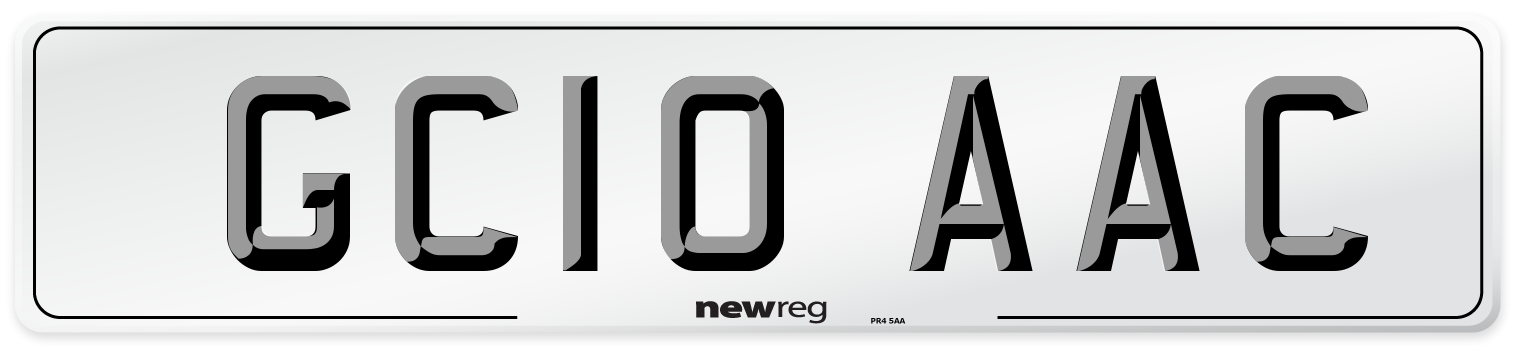 GC10 AAC Front Number Plate