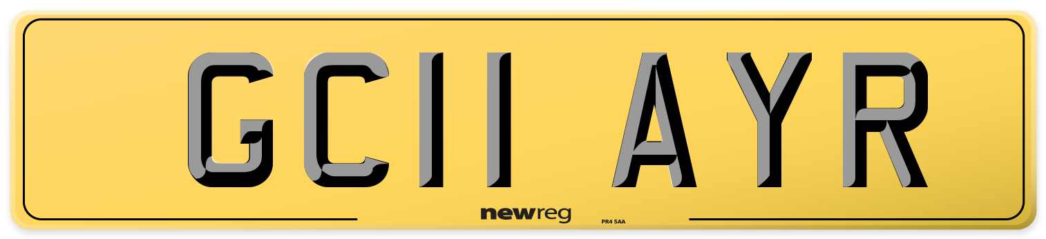 GC11 AYR Rear Number Plate