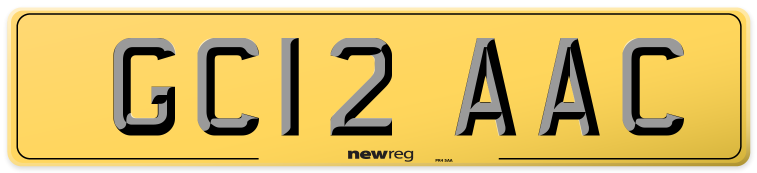 GC12 AAC Rear Number Plate