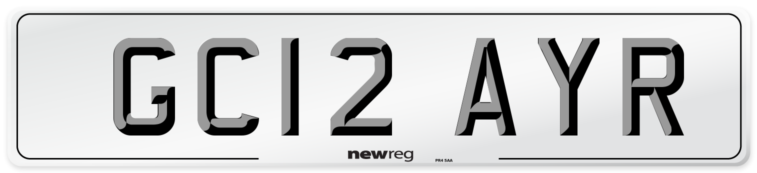 GC12 AYR Front Number Plate