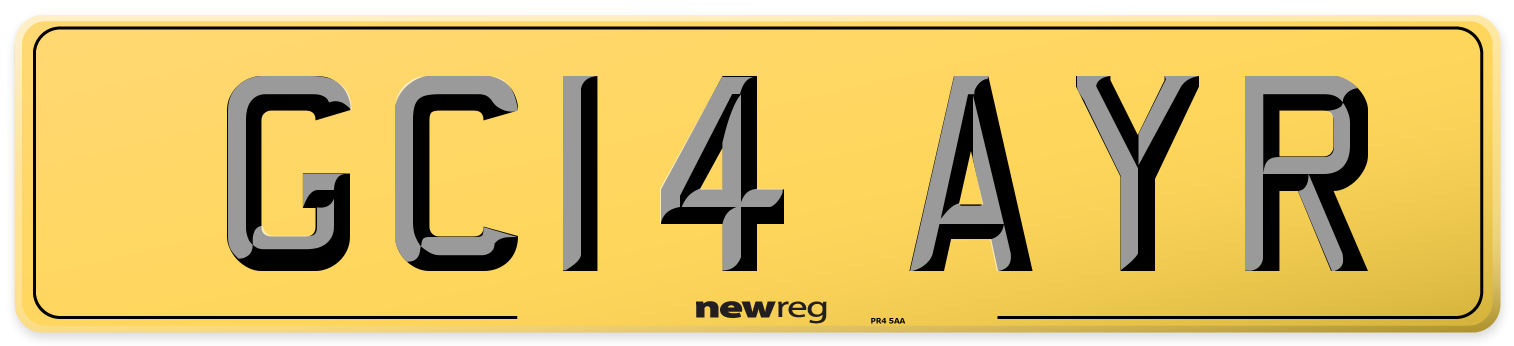 GC14 AYR Rear Number Plate