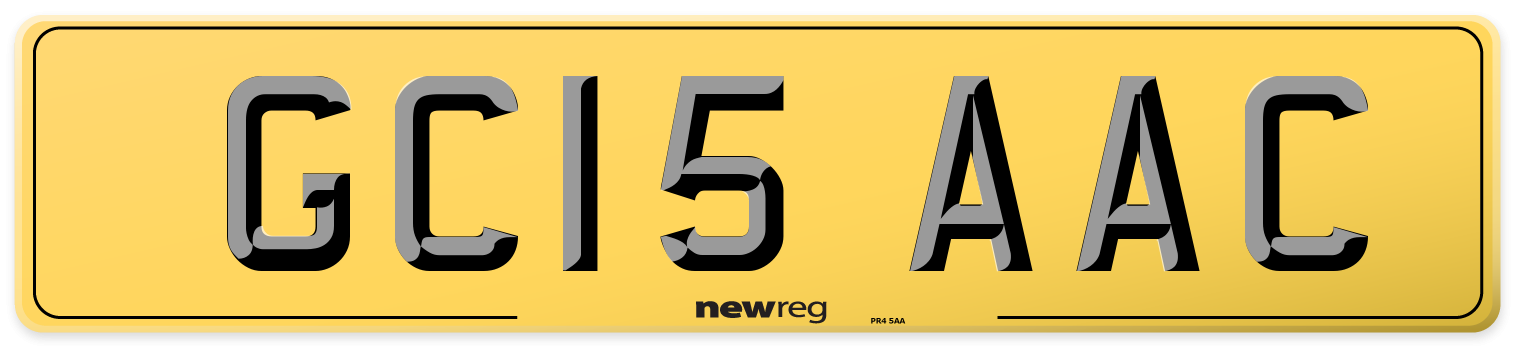GC15 AAC Rear Number Plate