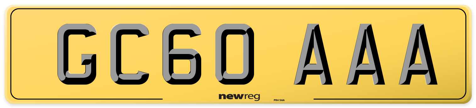 GC60 AAA Rear Number Plate