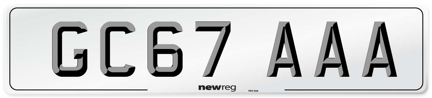 GC67 AAA Front Number Plate
