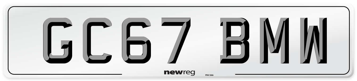 GC67 BMW Front Number Plate