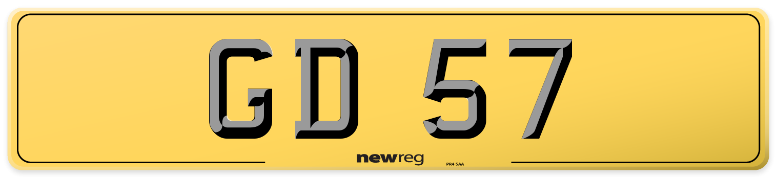 GD 57 Rear Number Plate