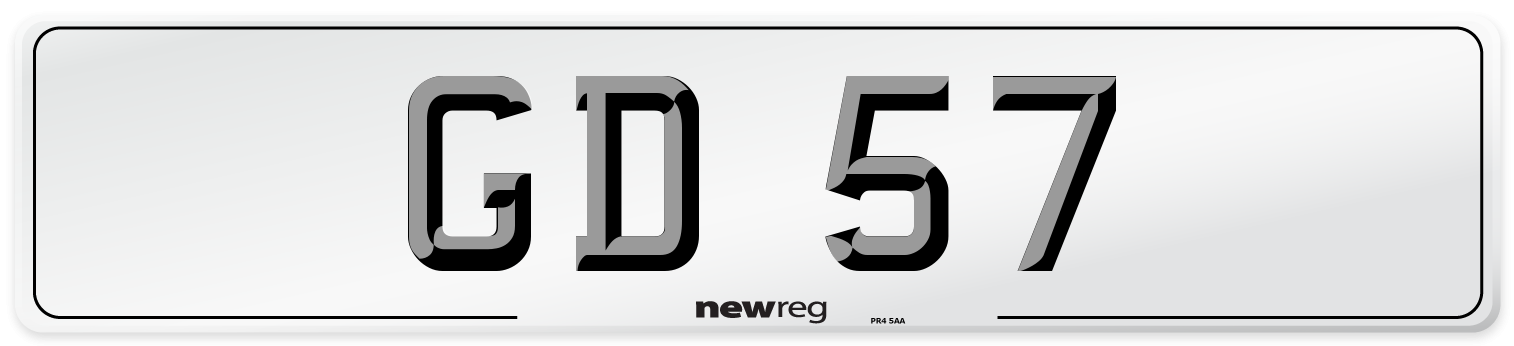 GD 57 Front Number Plate