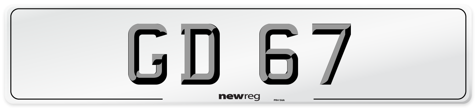 GD 67 Front Number Plate