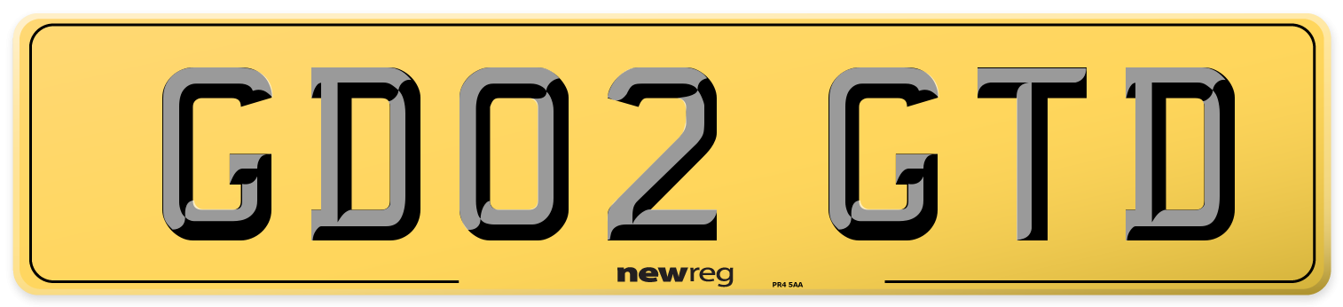 GD02 GTD Rear Number Plate